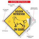 Golden Retriever On Guard Dog Signs or Sticker-3
