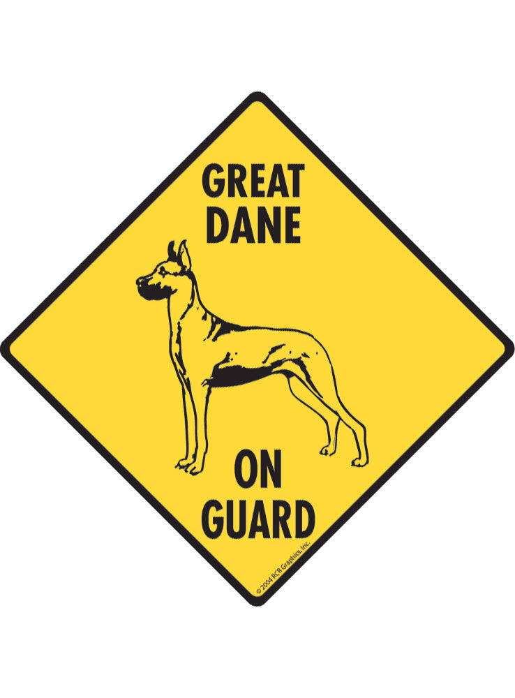 Great Dane On Guard Sign or Sticker