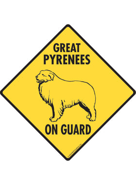 Great Pyrenees On Guard Sign or Sticker