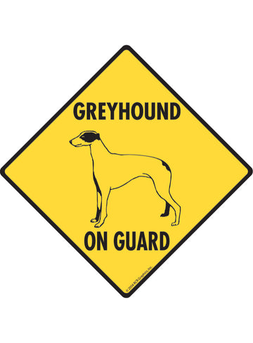 Greyhound On Guard Sign or Sticker