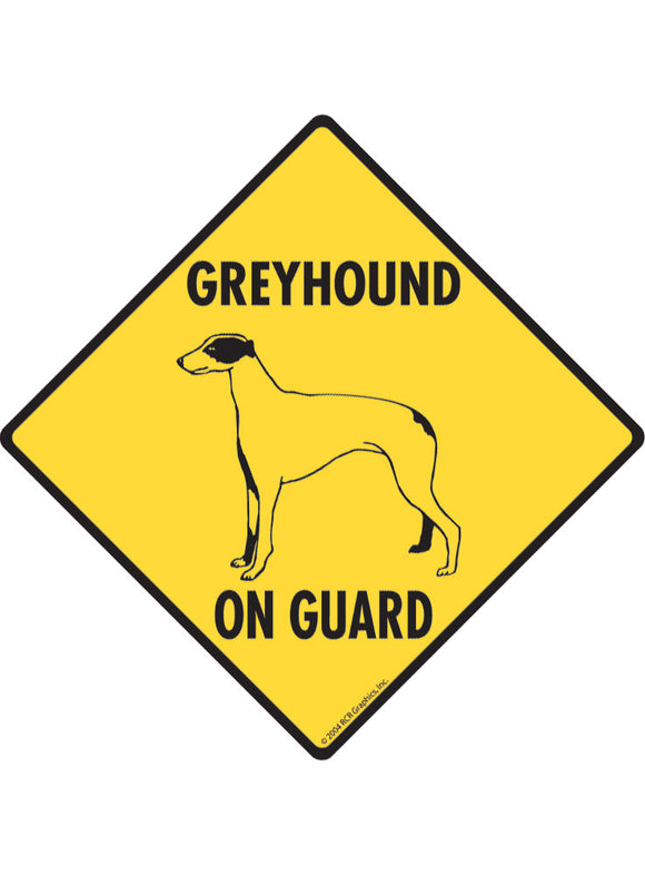 Greyhound On Guard Sign or Sticker