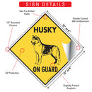 Husky On Guard Dog Signs or Sticker-3
