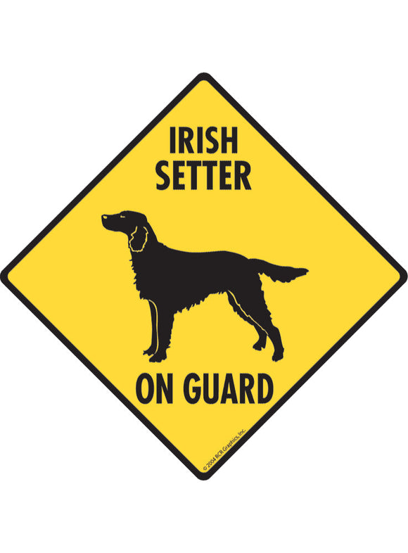 Irish Setter On Guard Sign or Sticker