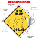 Irish Terrier On Guard Dog Signs or Sticker-3
