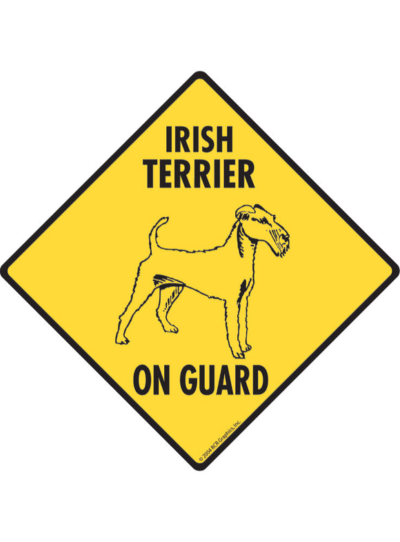 Irish Terrier On Guard Sign or Sticker