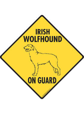 Irish Wolfhound On Guard Sign or Sticker
