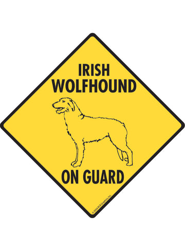 Irish Wolfhound On Guard Sign or Sticker