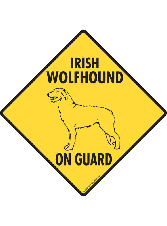 Irish Wolfhound On Guard Sign or Sticker