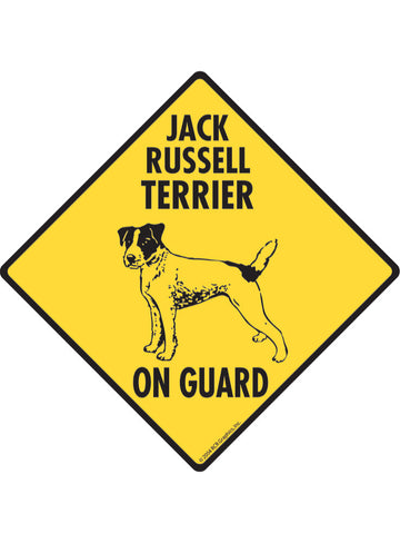 Jack Russell Terrier On Guard Sign or Sticker