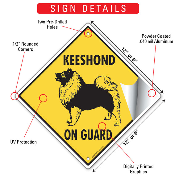 Keeshond On Guard Dog Signs or Sticker