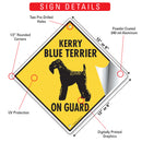 Kerry Blue Terrier On Guard Dog Signs or Sticker-3