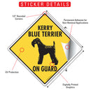 Kerry Blue Terrier On Guard Dog Signs or Sticker-2