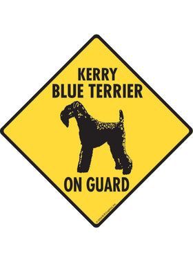 Kerry Blue Terrier On Guard Sign or Sticker