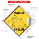 Maltese On Guard Dog Signs or Sticker-3
