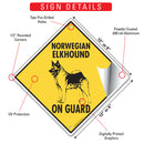 Norwegian Elkhound On Guard Dog Signs or Sticker-3