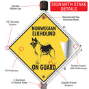 Norwegian Elkhound On Guard Dog Signs or Sticker-4