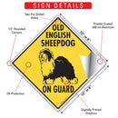 Old English Sheepdog On Guard Dog Signs or Sticker-3