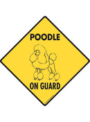 Poodle On Guard Sign or Sticker