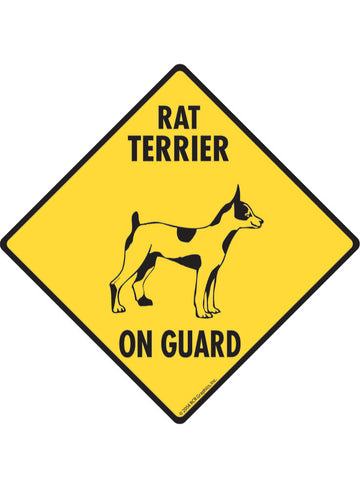Rat Terrier On Guard Sign or Sticker
