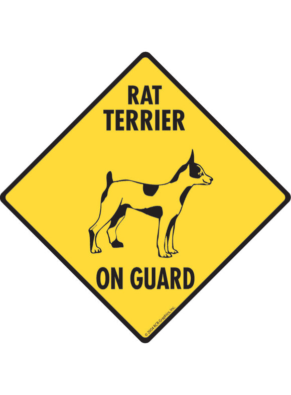Rat Terrier On Guard Sign or Sticker
