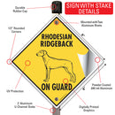 Rhodesian Ridgeback On Guard Dog Signs or Sticker-4