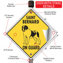 Saint Bernard On Guard Dog Signs or Sticker-4
