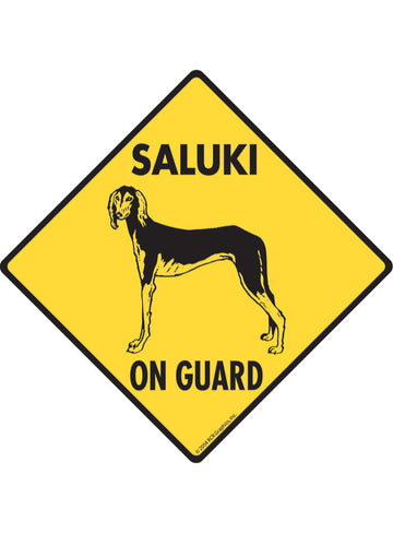 Saluki On Guard Sign or Sticker