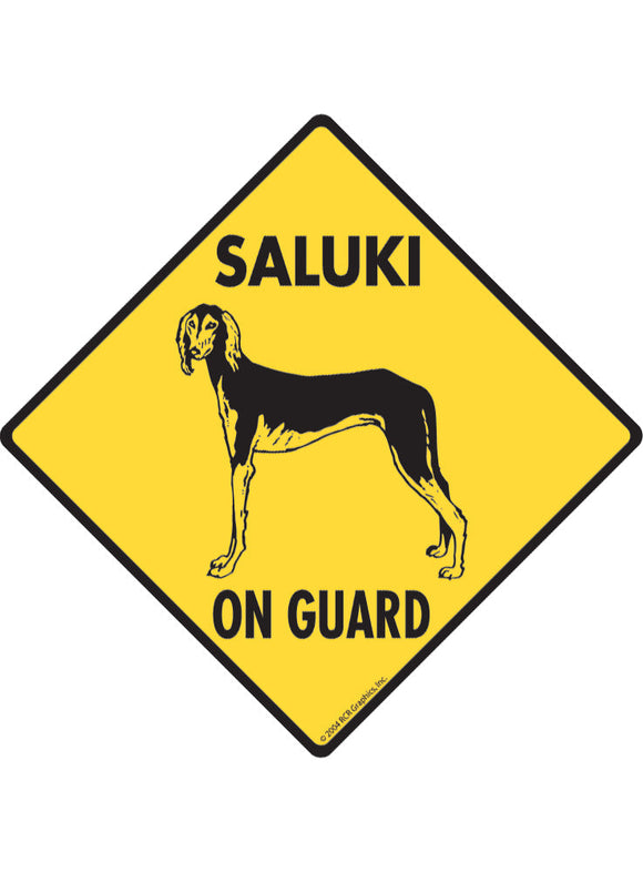 Saluki On Guard Sign or Sticker