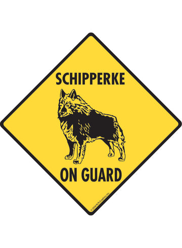 Schipperke On Guard Sign or Sticker