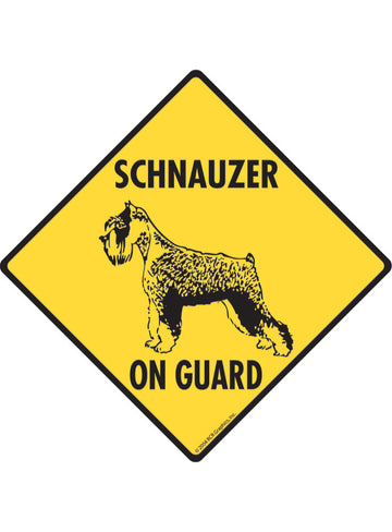 Schnauzer On Guard Sign or Sticker