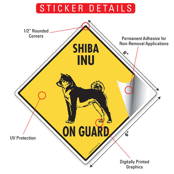 Shiba Inu On Guard Dog Signs or Sticker