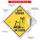 Silky Terrier On Guard Dog Signs or Sticker-3
