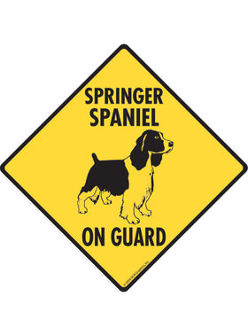 Springer Spaniel On Guard Sign or Sticker