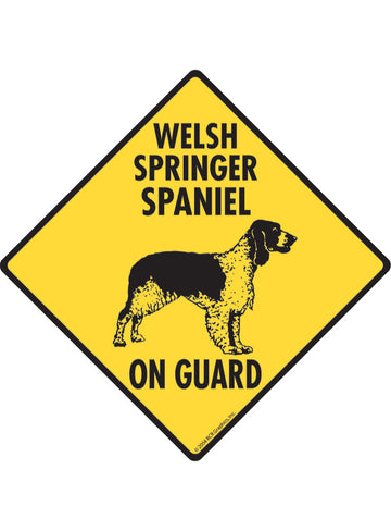 Welsh Springer Spaniel On Guard Sign or Sticker