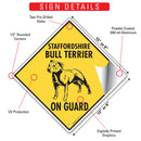 Staffordshire Bull Terrier On Guard Dog Signs or Sticker-3