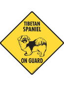 Tibetan Spaniel On Guard Sign or Sticker