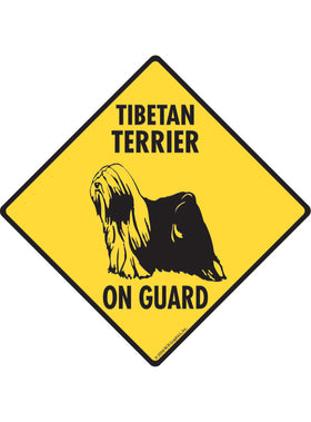 Tibetan Terrier On Guard Sign or Sticker