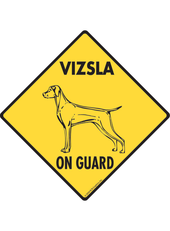 Vizsla On Guard Sign or Sticker