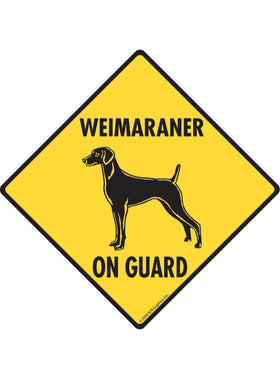 Weimaraner On Guard Sign or Sticker