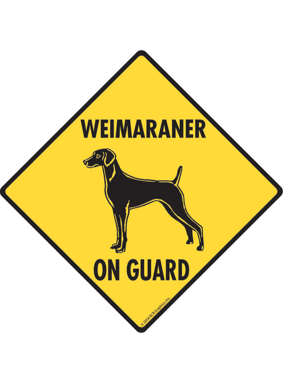 Weimaraner On Guard Sign or Sticker