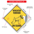 Wheaten Terrier On Guard Dog Signs or Sticker-3