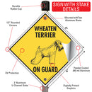 Wheaten Terrier On Guard Dog Signs or Sticker-4