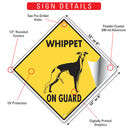 Whippet On Guard Dog Signs or Sticker-3