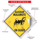 Alaskan Malamute On Guard Dog Signs or Sticker-3