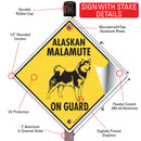 Alaskan Malamute On Guard Dog Signs or Sticker-4