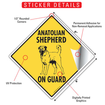 Anatolian Shepherd On Guard Dog Signs or Sticker - 0