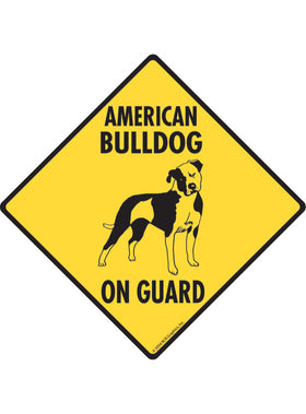 American Bulldog On Guard Sign or Sticker