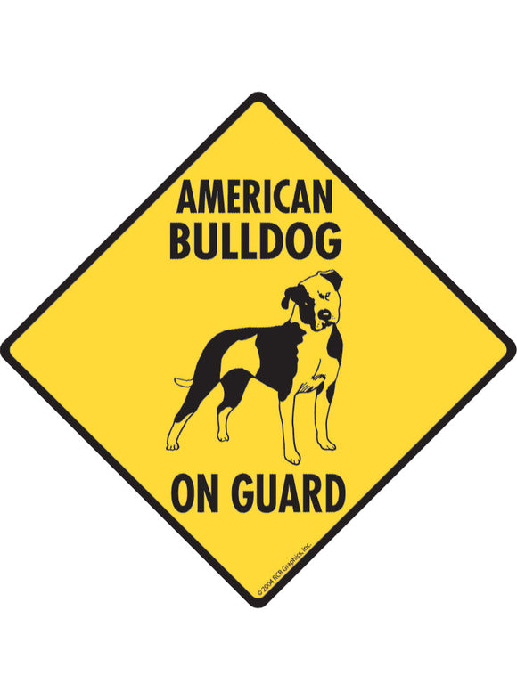 American Bulldog On Guard Sign or Sticker