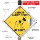 American Hairless Terrier On Guard Dog Signs or Sticker-4