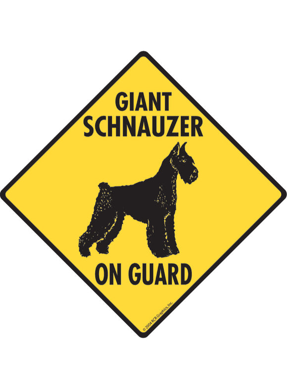 Giant Schnauzer On Guard Sign or Sticker